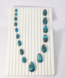 Cabochon en chrysocolle rare en forme de goutte, qualité supérieure, 100% chrysocolle naturelle, pierre précieuse non montée pour la création de pendentifs - Product Image 3