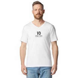 Camiseta de Cuello en V para Hombre, Blanca, Ligera, Suave, Transpirable, de Manga Corta, Informal, Básica, de Mezcla de Algodón, para Uso Diario y Fitness - Product Image 2