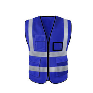 Gilet de sécurité haute visibilité en maille réfléchissante, respirant, en polyester, à manches courtes, personnalisable avec logo, poches, en stock - Product Image 5