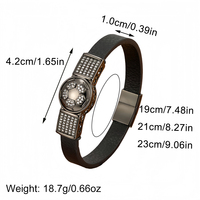 Bracelet de luxe en cuir et acier inoxydable pour homme, design football MenneM, noir, avec logo personnalisé, bracelet CZ pour homme, cadeau d'anniversaire, faible MOQ