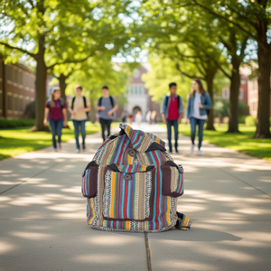 Cotton <b>Drawstring</b> Student <b>Backpack</b> with Comfortable Fit and Stylish Design - Product Image 3