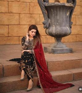 Salwar Kameez indien pakistanais de créateur, robe de Bollywood, tenue de soirée, costume de mariage, broderie de paillettes, léger, 3 pièces - Product Image 3