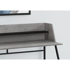Scrivania Moderna Contemporanea da 48 Pollici per Ufficio Domestico con Ripiani Portaoggetti, Laminato Grigio e Metallo Nero per Lavoro con Laptop - Product Image 3