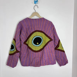 Handmade Suzani Velvet Bomber <b>Jacket</b> Colorful Hand Embroidered <b>Reversible</b> Boho Vintage Ethnic Floral Pattern All Seasons - Product Image 3
