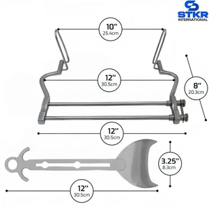 Juego de 3 Retractores Abdominales Balfour, Instrumentos Quirúrgicos Veterinarios de Acero Inoxidable - Product Image 4