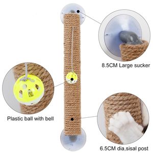 Stick N Claw Tiragraffi per Gatti con Corda di Sisal e Giocattolo a Ventosa, Design a Forma di Albero per il Divertimento Felino - Product Image 3