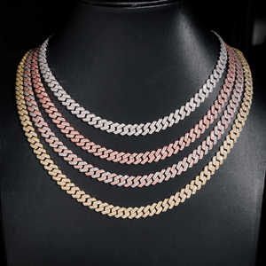 Collar de Moissanita con Corte Brillante Redondo, Chapado en Oro y Rodio sobre Plata 925, para Hombres, Mujeres y Niños, Joyería para Regalo, Estilo Hiphop - Product Image 4