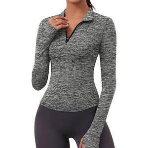 Camiseta Deportiva de Manga Larga para Mujer, Cómoda y Ligera, Material Transpirable, Logotipo Frontal, para Correr, Hacer Ejercicio, Uso Diario Activo - Product Image 1