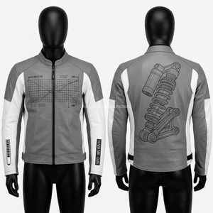 Professional Racing Leather Jacket Armor Protection Motorcycle Coat Graphic Design Biker Apparel Mens Custom Sport Outerwear - Product Image 2