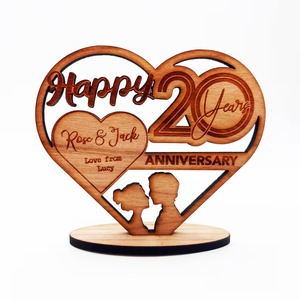 New Arrival Nautical Couple Wedding Anniversary Heart Statue Wooden Wedding Figure Tayyab Handicraft India Customized Color - Product Image 2