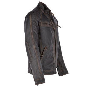 Custom Men's <b>Quilted</b> Leather Motorcycle Jacket Windproof Racing Outerwear for Outdoor Riding & Protection jacket for men - Product Image 5