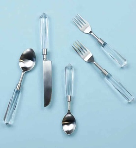 Royal Modern Stainless Steel Handle Cutlery Sets with Mirror Polish Flatware Sets for <b>Wedding</b> Party - Product Image 3