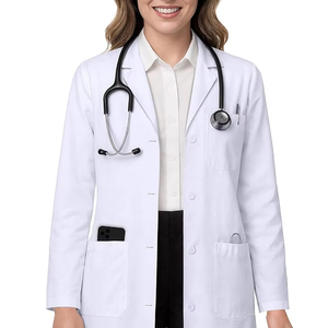 Bata de Laboratorio Médica Unisex de Alta Calidad con Detección de Agujas, Tela de Poliéster/Algodón para Médicos y Enfermeras - Product Image 3