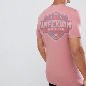 <b>Men's</b> Slim Fit <b>Pink</b> Solid Cotton O-Neck Short Sleeve Casual <b>T</b>-<b>Shirt</b> - Product Image 4