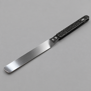 Spatule à pâtisserie en acier inoxydable pour glaçage, idéale pour la présentation et les chefs, manche gris blanc moucheté vintage, pour la pâtisserie et la décoration. - Product Image 5