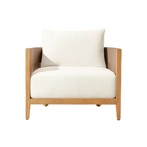 Sillón de Exterior Contemporáneo de Teca Sólida con Panel de Mimbre, Asiento Cómodo, Diseño Duradero, Muebles de Lujo para Resort - Product Image 5