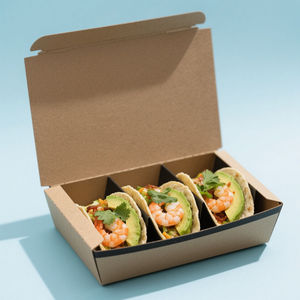 Disposable Biodegradable Eco-Friendly Customized Crispy Taco Tortilla Paperboard Packaging <b>Box</b> with UV Coating - Product Image 1