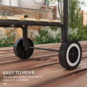 Griglia a Carbone Pieghevole in Acciaio con Ruote, Ripiani e Design Leggero per Barbecue, Picnic all'Aperto e Campeggio - Product Image 6
