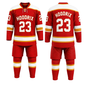 Ensemble d'uniformes de hockey sur glace personnalisés, directement de l'usine, maillot, pantalon et chaussettes imprimés par sublimation, tailles jeunes, adultes et grandes tailles, fournisseur en gros - Product Image 1