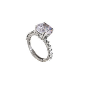 Hermoso Anillo de Compromiso de Plata con Corte Cojín, Elegante y Brillante, con Banda Pavé, Plata de Ley 925, Anillos para Mujer para Usar en Fiestas - Product Image 2