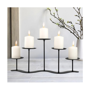 Vente en gros de bougies murales en métal noir au design admirable support pour la maison et les fêtes bougeoirs muraux - Product Image 4