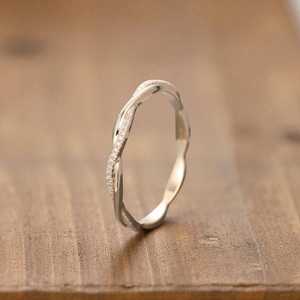 Minimalist Moissanite Round Cut Diamond <b>Eternity</b> Rope Band <b>Ring</b> For Women's Original 925 <b>Silver</b> Fine Birthdays Gift For Partner - Product Image 2