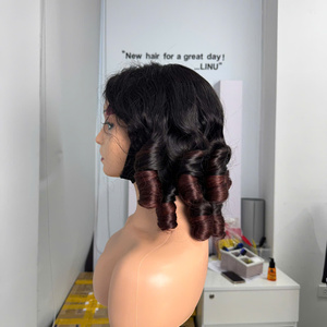 Super Quality 100% Vietnamese Virgin Hair Bouncy Curly Ombre <b>Brown</b> Color <b>Wig</b> For Women Wholesale Price Trending Hair Product - Product Image 6
