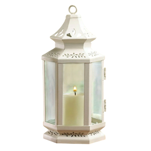 Lanterne à bougie marocaine en métal noir, vente en gros d'usine, pour table ou à suspendre, lampe hexagonale décorative en verre pour la décoration intérieure - Product Image 3