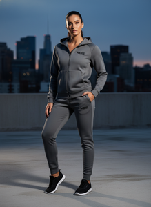 Conjunto Deportivo de 2 Piezas para Hombre, Chaqueta con Capucha y Cierre Completo, Pantalones Jogger, Corte Ajustado, Color Gris, de Alta Calidad, para Gimnasio y Fitness - Product Image 5
