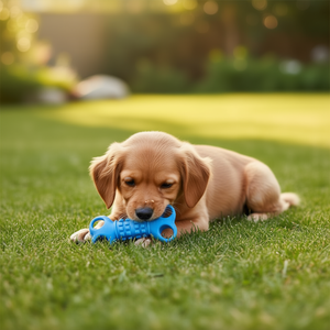 Jouet à mâcher pour chien Yommy Pet, 12 cm, en caoutchouc, quatre trous, pour la dentition et le grignotage - Product Image 3
