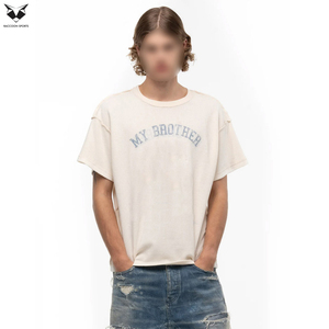 เสื้อยืดผู้ชายผ้าซักแบบกรดเสื้อแขนสั้นสำหรับใส่ในสำนักงานแบบลำลองดีไซน์ทันสมัยผ้าระบายอากาศได้ดีใส่สบาย - Product Image 2