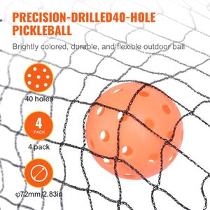 Set Portatile di Rete da Pickleball Regolamentare da 22 Piedi con Borsa per il Trasporto, Attrezzatura Resistente alle Intemperie Inclusi Palline e Racchette - Product Image 5