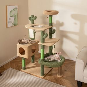 Centro di attività per gattini Cactus multilivello da 59 pollici albero di gatto Premium con doppi tiragraffi e giocattolo - Product Image 4