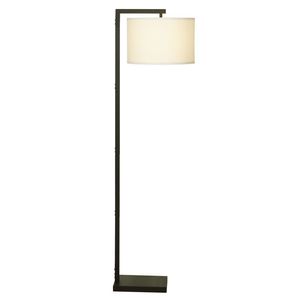 Lampada da terra contemporanea in acciaio nero da 62 pollici con dettagli cromati e interruttore a pedale - Product Image 2