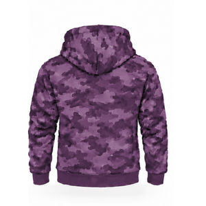 Ensemble de survêtement camouflage violet unisexe avec sweat à capuche zippé et pantalon de jogging – Tenue de sport décontractée et athlétique personnalisée - Product Image 3