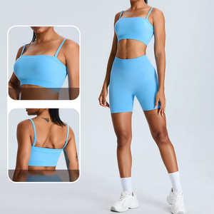 Ensemble de yoga deux pièces à séchage rapide et écologique pour femmes, vêtements de yoga de haute qualité, impression personnalisée sur le devant, ensemble de yoga léger et uni - Product Image 6