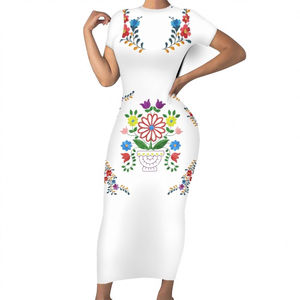 Robe mexicaine à motifs floraux, très vendue, design personnalisé, robes traditionnelles en gros - Product Image 5