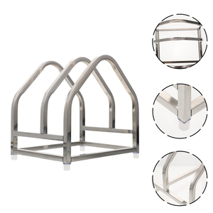 Premium Steel Pan Stand Strong and Durable <b>Kitchen</b> <b>Storage</b> Organizer for Pans - Product Image 3