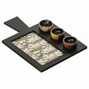 Plateau en émail avec logo personnalisé, plateau alimentaire en émail robuste, plateau en émail de style antique, plateau de service en acier émaillé - Product Image 2