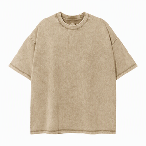 เสื้อยืดคอกลมแขนสั้นสีพื้นสำหรับผู้ชาย ทรงโอเวอร์ไซส์ สไตล์ลำลอง สตรีทแวร์ เป็นมิตรกับสิ่งแวดล้อม ดีไซน์สั่งทำได้ ผ้าถักเจอร์ซีย์ 100% - Product Image 2