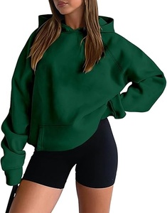 Sudadera con Capucha Verde Extra Grande, Color Sólido, Manga Larga, Forro Polar, Unisex, Ropa de Invierno, Diseño con Bolsillos, Transpirable, Ecológica - Product Image 4