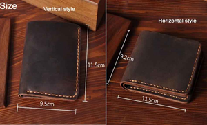 Portefeuille fin en cuir véritable pour homme, porte-cartes court pliable, style minimaliste - Product Image 6