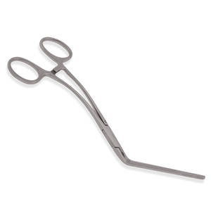 Pince à bouledogue à poignée annulaire DeBakey, coudée à 45 degrés, tiges courbées de 4 7/8 pouces, en acier inoxydable chirurgical, instruments vasculaires - Product Image 3