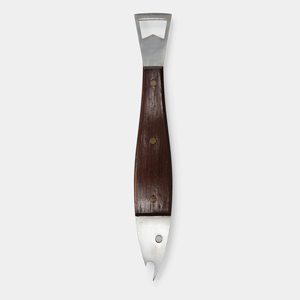 Leather Wrapped Fish Shaped Bottle Opener Features Durable Metal Design Dual Function Can Lifter Rustic <b>Bar</b> <b>Tool</b> Used For Party - Product Image 2