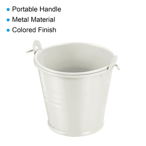 Cubos metálicos con asas, duraderos y decorativos, para almacenamiento en el hogar y jardín, juego de 6, para decoración rústica y multiusos - Product Image 3