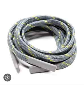 Cordones Redondos Personalizados Plateados Reflectantes Troquelados para Zapatos, Trenzados Metálicos para Deporte, Running, Senderismo y Botas con Aglet de Plástico - Product Image 2