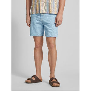 Shorts Bermuda en jean bleu clair pour homme, taille mi-haute, fermeture boutonnée, décontracté, en coton tissé - Product Image 2