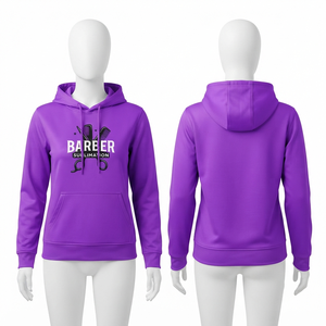 เสื้อฮู้ดดี้ผู้หญิงผ้าฟลีซคอตตอนโพลีเอสเตอร์คุณภาพพรีเมียม 320 GSM สีชมพูร้อนแรง แบบสวมหัว มีกระเป๋าจิงโจ้ ปักโลโก้ตามสั่ง - Product Image 3