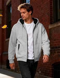 Veste matelassée à capuche zippée pour homme, en toile, décontractée, à manches longues, avec logo sur le devant et poches kangourou - Product Image 4