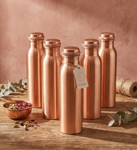Ensemble de bouteilles d'eau jetables multi-usages en cuivre pur, luxe, écologiques, cadeau bien-être pour la maison - Product Image 5
